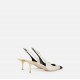 Pantofi ELISABETTA FRANCHI, slingback pointed-toe pumps, Alb/Negru - SA76L65ECE84
