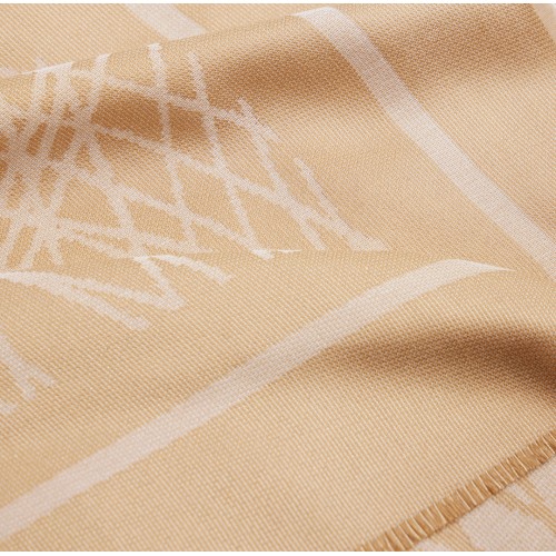 Esarfa ELISABETTA FRANCHI, Scarf with logo pattern, Light Beige