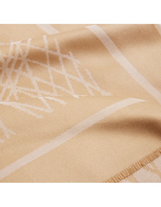 Esarfa ELISABETTA FRANCHI, Scarf with logo pattern, Light Beige - SC13F62E2470