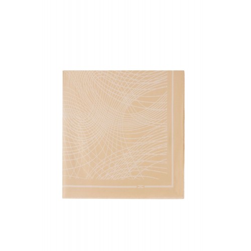Esarfa ELISABETTA FRANCHI, Scarf with logo pattern, Light Beige