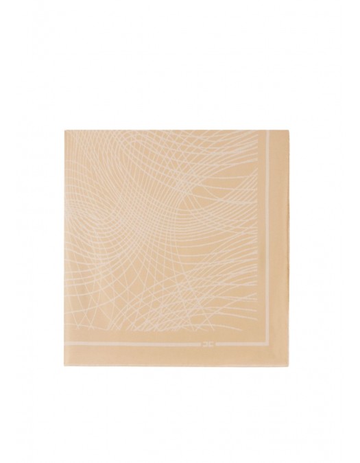 Esarfa ELISABETTA FRANCHI, Scarf with logo pattern, Light Beige - SC13F62E2470