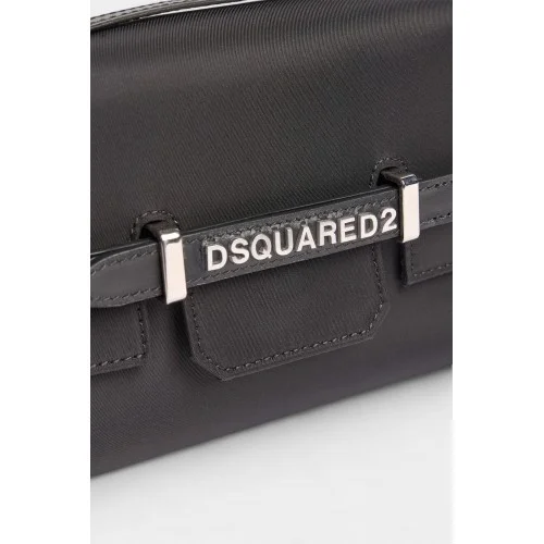 Geanta DSQUARED2, D2 Jetski Twin Shoulder Bag, Negru