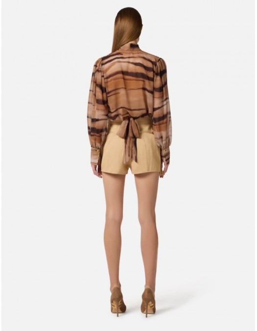 Pantaloni ELISABETTA FRANCHI, Cotton gabardine shorts with cargo pockets - SH00661E2470