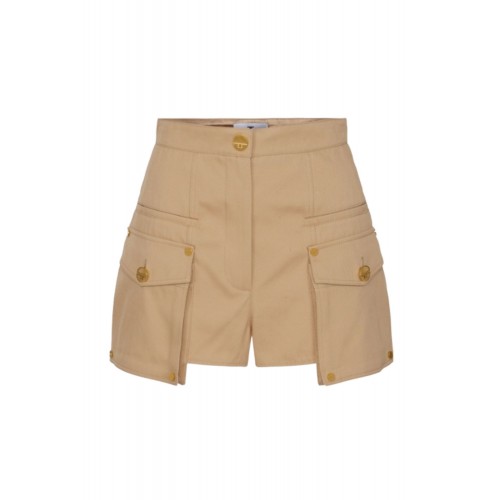 Pantaloni ELISABETTA FRANCHI, Cotton gabardine shorts with cargo pockets