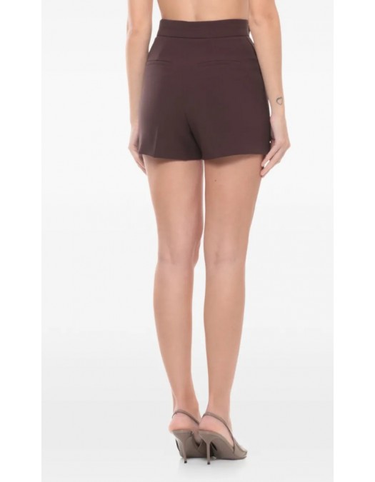 PANTALONI SCURTI ELISABETTA FRANCHI, Logo auriu, Slim Fit, Maro - SH00761E2644