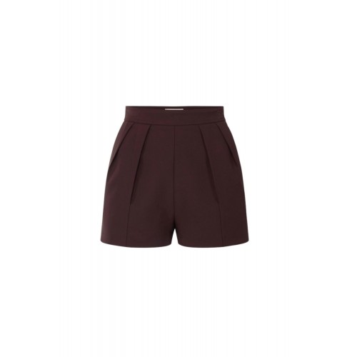 Pantaloni scurti ELISABETTA FRANCHI, Shorts in lightweight crêpe fabric with darts, Maro