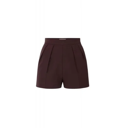 Pantaloni scurti ELISABETTA FRANCHI, Shorts in lightweight crêpe fabric with darts, Maro