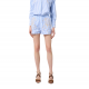 PANTALONI SCURTI ELISABETTA FRANCHI, Poplin, Embroideries, Blue - SH01155E3068 PANTALONI SCURTI ELISABETTA FRANCHI, Poplin, Embroideries, Blue - SH01155E3068