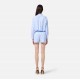 PANTALONI SCURTI ELISABETTA FRANCHI, Poplin, Embroideries, Blue - SH01155E3068 PANTALONI SCURTI ELISABETTA FRANCHI, Poplin, Embroideries, Blue - SH01155E3068