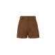 Pantaloni scurti ELISABETTA FRANCHI, Linen-blend shorts with straps, Maro - SH01162E2600