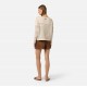 Pantaloni scurti ELISABETTA FRANCHI, Linen-blend shorts with straps, Maro - SH01162E2600