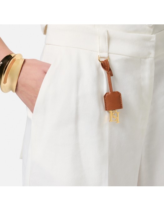 CAMASA ELISABETTA FRANCHI, Linen Blend Gabardine, Ivory White - SH01252E2360 CAMASA ELISABETTA FRANCHI, Linen Blend Gabardine, Ivory White - SH01252E2360