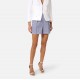 PANTALONI SCURTI ELISABETTA FRANCH, Striped stretch cotton shorts, Blue - SH01262E2019