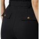 PANTALONI SCURTI  ELISABETTA FRANCHI, nasturi logo, Negru - SH01657E2110