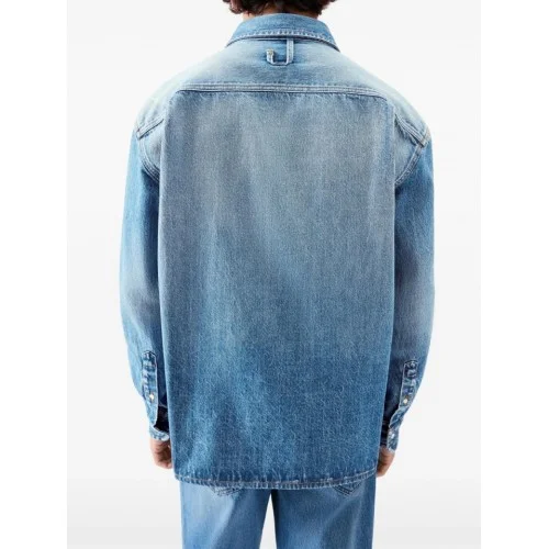 Camasa JACQUEMUS, Blue button-up denim shirt, Blue