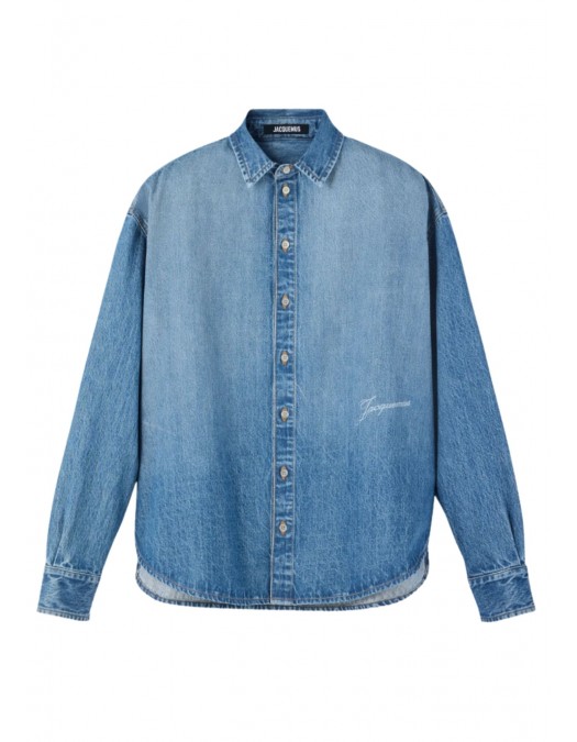 Camasa JACQUEMUS, Blue button-up denim shirt, Blue - SHM00545AD0001733C