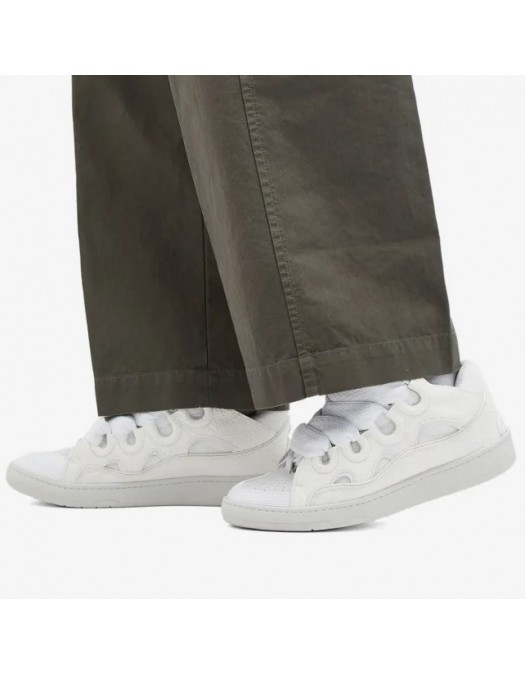 Sneakers Lanvin, Curb Grain Sneaker, White, Women - SKDK02CRCA00