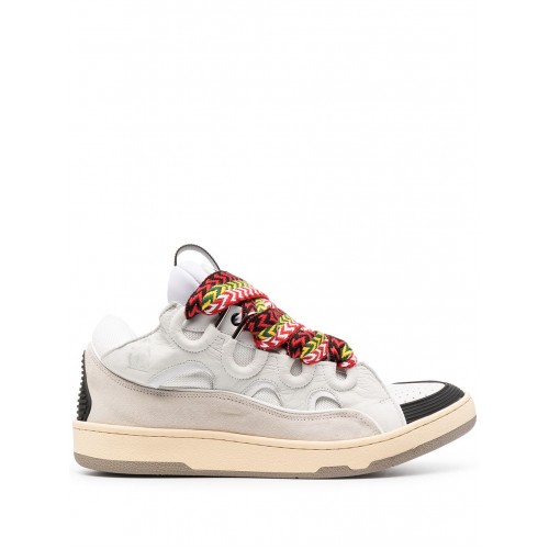 Sneakers Lanvin, Curb Design, Colored Laces, White, Men Sneakers Lanvin, Curb Design, Colored Laces, White, Men