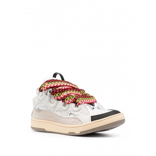 Sneakers Lanvin, Curb Design, Colored Laces, White, Women Sneakers Lanvin, Curb Design, Colored Laces, White, Women