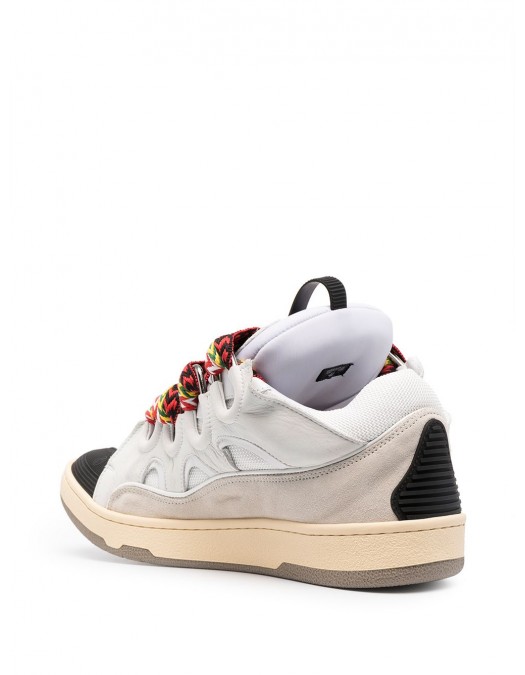 Sneakers Lanvin, Curb Design, Colored Laces, White, Women - SKDK02DRA200