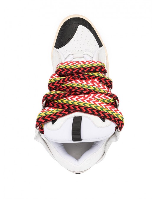 Sneakers Lanvin, Curb Design, Colored Laces, White, Women - SKDK02DRA200