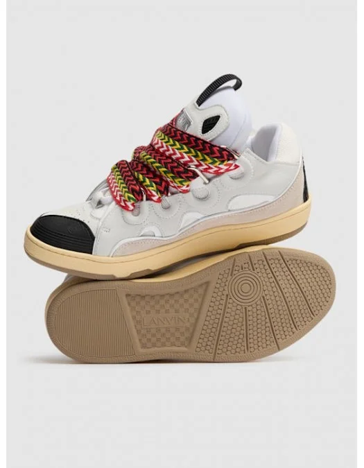 Sneakers Lanvin, Curb Design, Colored Laces, White, Women