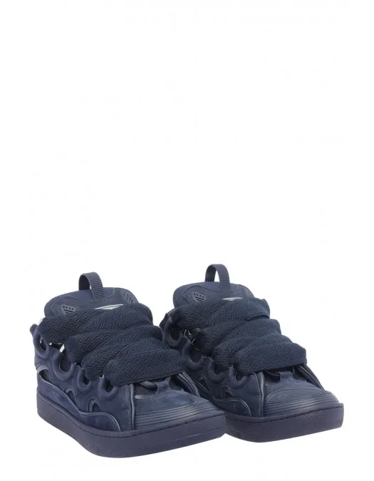 sale♪LANVIN en Bleu♪ Sneakers Lanvin, Curb Suede, White Blue - SKDK02DRA221 - Capodopera12