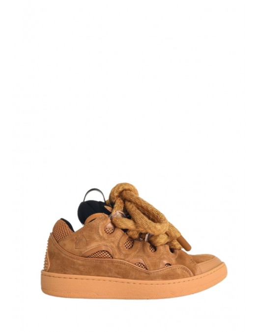 SNEAKERS LANVIN, 'CURB' BEIGE LEATHER BLEND SNEAKERS, Orange - SKDK12DRCO6610