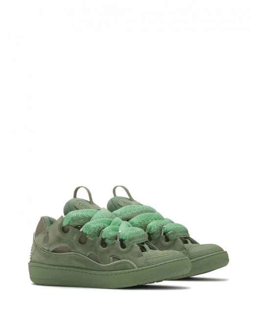 Sneakers Lanvin, Curb, Padded Design, Olive Green - SKDK12MONO414