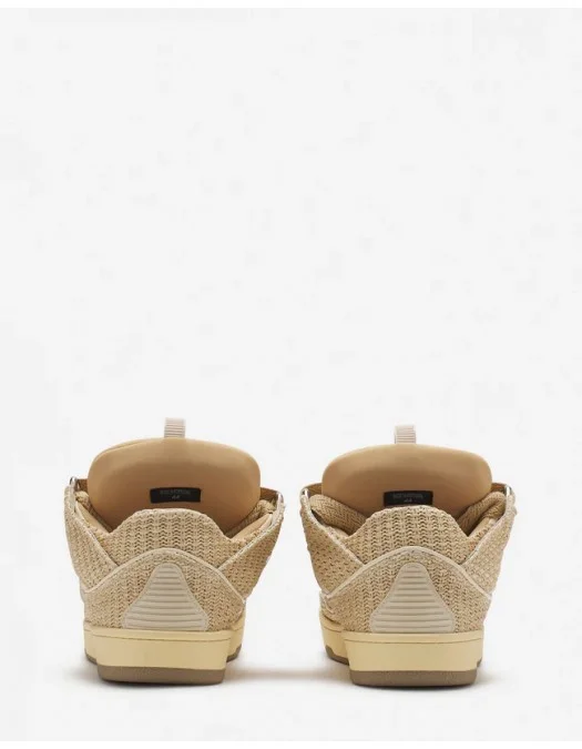 Sneakers Lanvin, Curb Design, Raffia Pattern, Beige Neutral - SKDK12RACA65