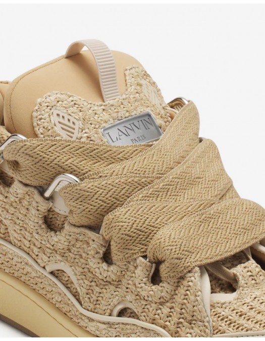 Sneakers Lanvin, Curb Design, Raffia Pattern, Beige Neutral - SKDK12RACA65