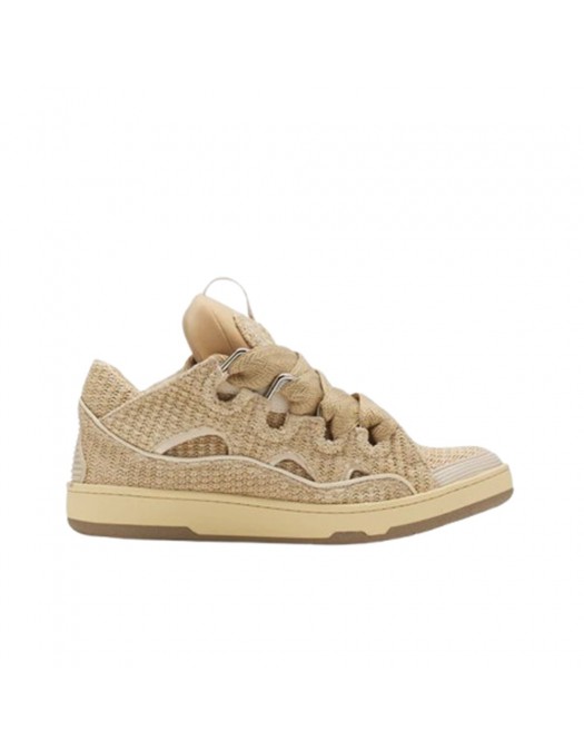 Sneakers Lanvin, Curb Design, Raffia Pattern, Beige Neutral - SKDK12RACA65