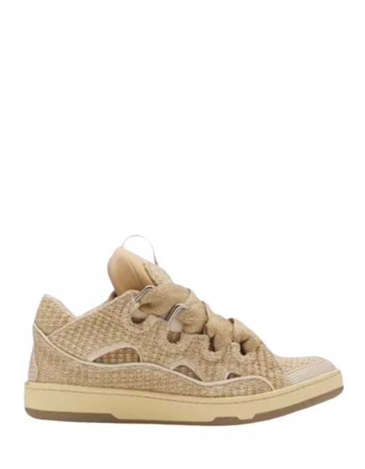 Sneakers Lanvin, Curb Design, Raffia Pattern, Beige Neutral - SKDK12RACA65