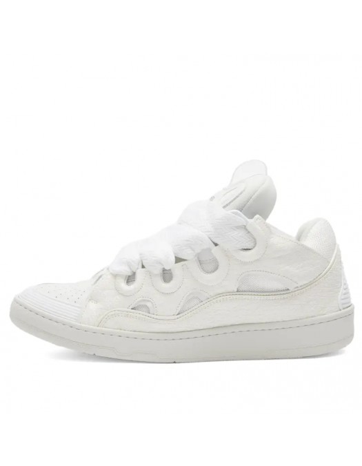 Sneakers Lanvin, Curb Grain Sneaker, White, Men - SKRK11CRCA00