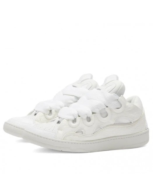 Sneakers Lanvin, Curb Grain Sneaker, White, Men - SKRK11CRCA00