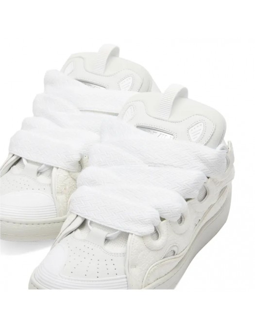 Sneakers Lanvin, Curb Grain Sneaker, White, Men - SKRK11CRCA00