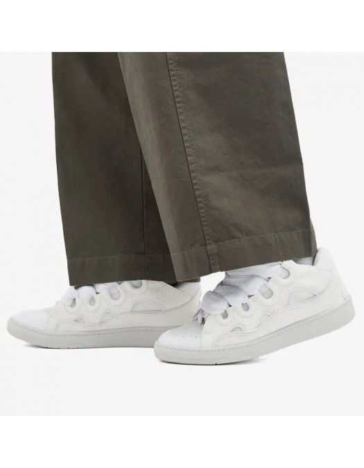 Sneakers Lanvin, Curb Grain Sneaker, White, Men - SKRK11CRCA00