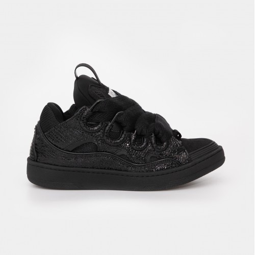 Sneakers Lanvin, Curb Suede, Full Black, Men, SKRK11CRCA10