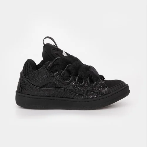 Sneakers Lanvin, Curb Suede, Full Black, Men, SKRK11CRCA10