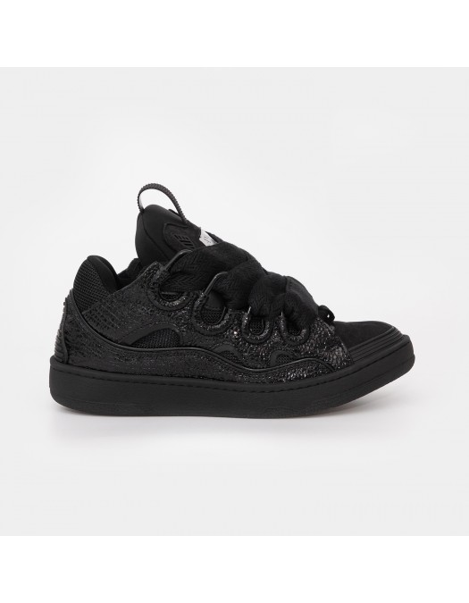 Sneakers Lanvin, Curb Suede, Full Black, Dama, SKDK02CRCA10 - SKDK02CRCA10