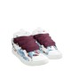 Sneakers Lanvin, Curb Design, Burgundy Details, White, Women - SKDK02PRLE3999