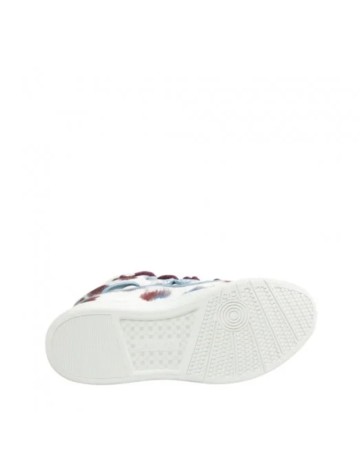 Sneakers Lanvin, Curb Design, Burgundy Details, White, Women - SKDK02PRLE3999 Sneakers Lanvin, Curb Design, Burgundy Details, White, Women - SKDK02PRLE3999