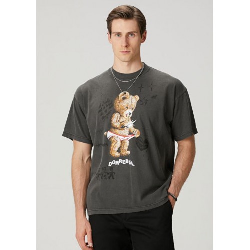 Tricou DOMREBEL, SNAP SKETCH - T-SHIRT Faded Black