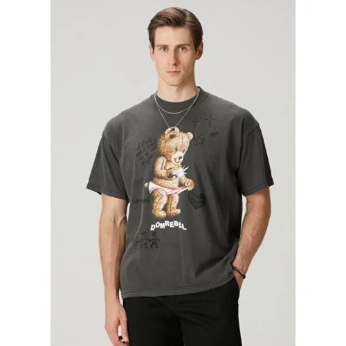 Tricou DOMREBEL, SNAP SKETCH - T-SHIRT Faded Black