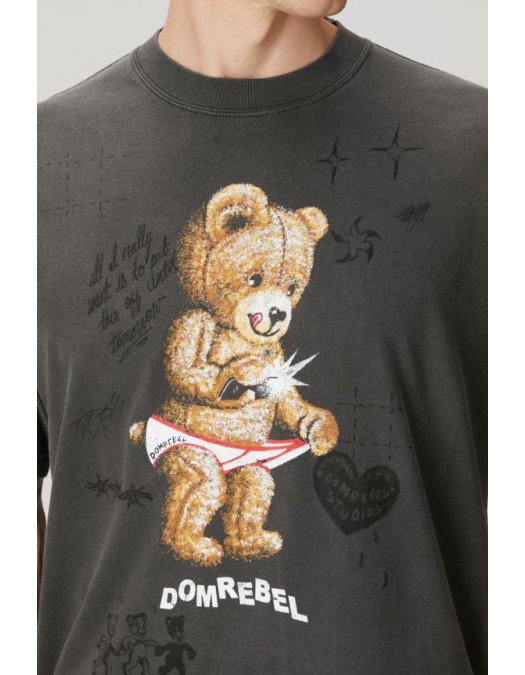 Tricou DOMREBEL, SNAP SKETCH - T-SHIRT Faded Black - SNAP SKETCHTSHIRTFADEDBLACK