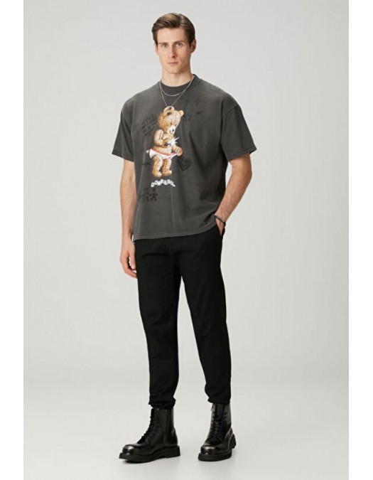 Tricou DOMREBEL, SNAP SKETCH - T-SHIRT Faded Black - SNAP SKETCHTSHIRTFADEDBLACK