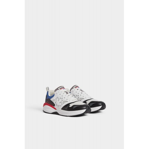 Sneakers DSQUARED2, Dash Print, White Multicolor Sneakers DSQUARED2, Dash Print, White Multicolor