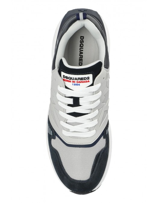 Sneakers DSQUARED2, Dash Print, Black and Grey, Red Leaf Insert, Men - SNM037608107972M1822