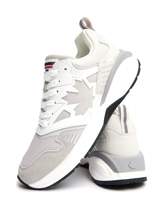 Sneakers DSQUARED2, Dash Print, Grey, Red Leaf Insert, Men - SNM037608107972M1822 Sneakers DSQUARED2, Dash Print, Grey, Red Leaf Insert, Men - SNM037608107972M1822
