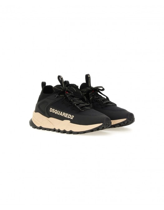 Sneakers DSQUARED2, Free Design, Beige Details, Black - SNM038559207967M063